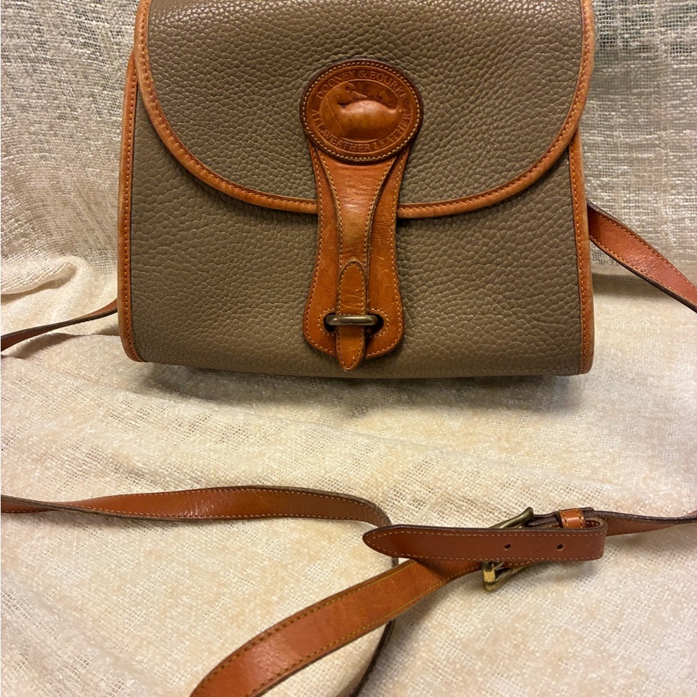 Dooney & Bourke Taupe and Tan Leather Shoulder Bag